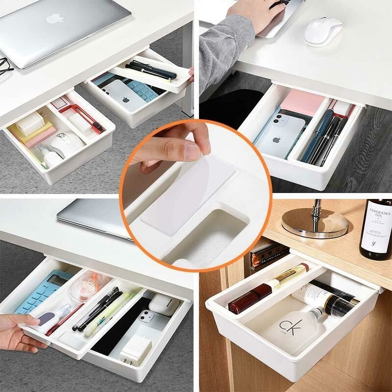🪄 Desk Space Magic | Adhesive Under-Table Drawer | Out of Sight 🧹【50% OFF】
