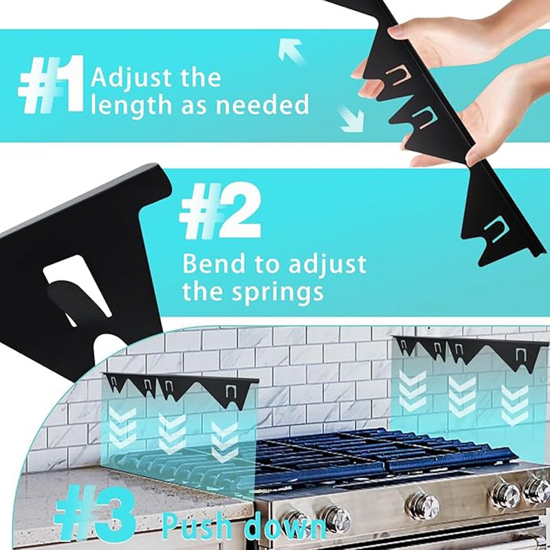 🔥 Stainless Steel Adjustable Retractable Stove Gap Covers – Adjustable & Retractable, Heat-Resistant Stainless Steel, Anti-Dust & Easy to Clean 🧽
