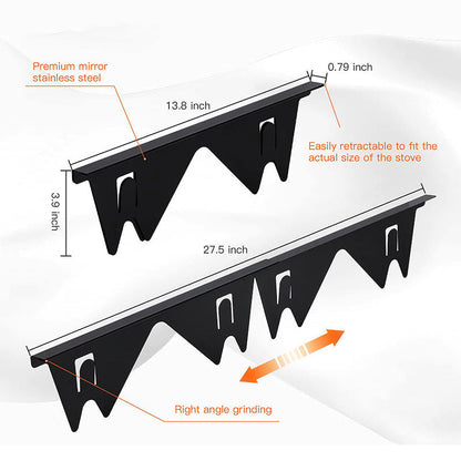 🔥 Stainless Steel Adjustable Retractable Stove Gap Covers – Adjustable & Retractable, Heat-Resistant Stainless Steel, Anti-Dust & Easy to Clean 🧽