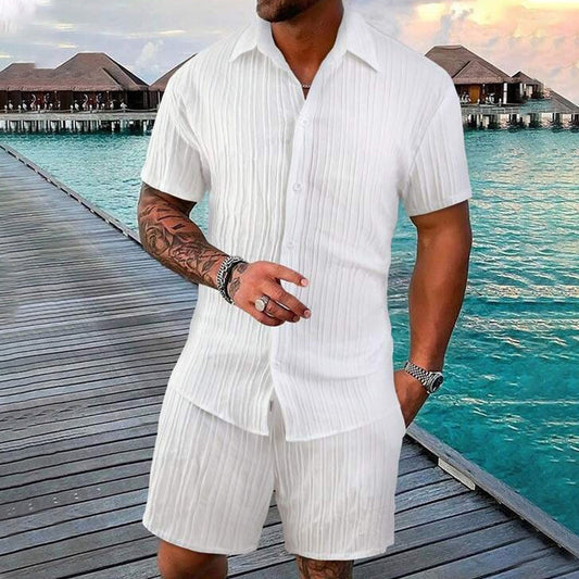 💎 50% OFF! 💎 Men’s 2-Piece Loose Shirt & Shorts Set – Breathable, Relaxed Fit & Effortless Summer Style 👕🩳