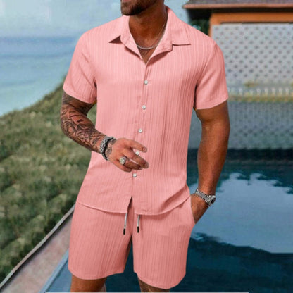 💎 50% OFF! 💎 Men’s 2-Piece Loose Shirt & Shorts Set – Breathable, Relaxed Fit & Effortless Summer Style 👕🩳