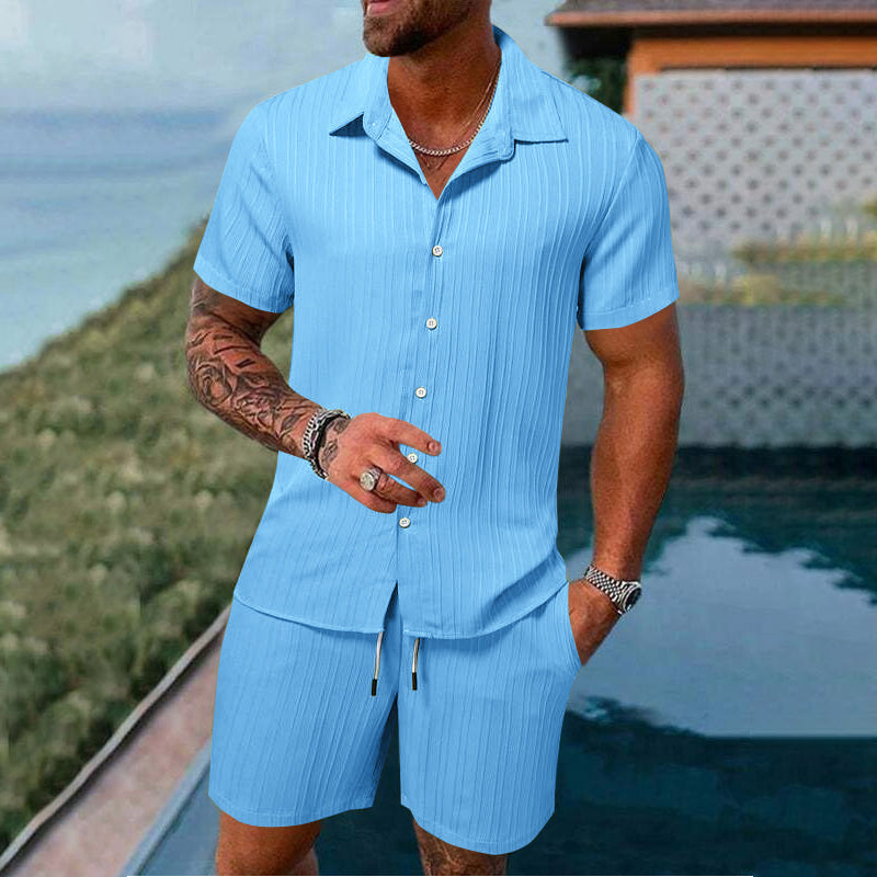 💎 50% OFF! 💎 Men’s 2-Piece Loose Shirt & Shorts Set – Breathable, Relaxed Fit & Effortless Summer Style 👕🩳