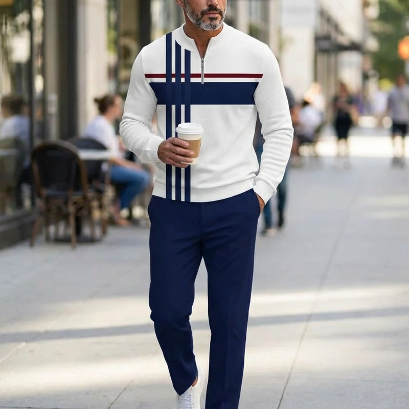 👕 50% OFF NOW! 🔥 Men's Graphic Print Pullover & Pants Set – Street Style, Comfort Fit & Casual Look 👖