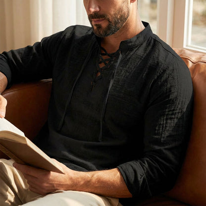 ⏳Time-Limited Special⏰Plain Linen-Cotton Blend Shirt for Men – Breathable & Lightweight, Relaxed Fit & Versatile Style 🌿