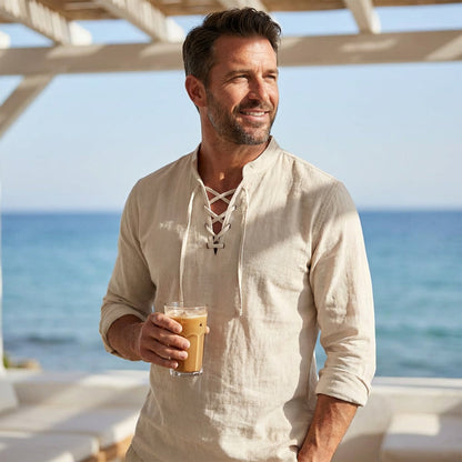 ⏳Time-Limited Special⏰Plain Linen-Cotton Blend Shirt for Men – Breathable & Lightweight, Relaxed Fit & Versatile Style 🌿