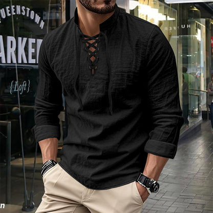 ⏳Time-Limited Special⏰Plain Linen-Cotton Blend Shirt for Men – Breathable & Lightweight, Relaxed Fit & Versatile Style 🌿