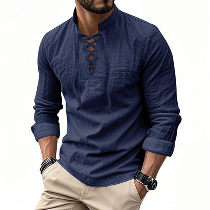⏳Time-Limited Special⏰Plain Linen-Cotton Blend Shirt for Men – Breathable & Lightweight, Relaxed Fit & Versatile Style 🌿