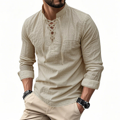 ⏳Time-Limited Special⏰Plain Linen-Cotton Blend Shirt for Men – Breathable & Lightweight, Relaxed Fit & Versatile Style 🌿