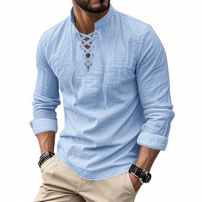 ⏳Time-Limited Special⏰Plain Linen-Cotton Blend Shirt for Men – Breathable & Lightweight, Relaxed Fit & Versatile Style 🌿