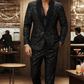 🔈🔈2026 EW ARRIVALS - 50% OFF !!!🧥👖Men's Black Sparkle Tuxedo Suit Set