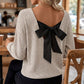 🎀 Elegant Back Detail | Women’s V-Neck Knit Sweater