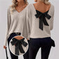 🎀 Elegant Back Detail | Women’s V-Neck Knit Sweater