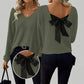🎀 Elegant Back Detail | Women’s V-Neck Knit Sweater