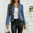🧥 50% OFF NOW!! 🌸 Women's Denim Jacket with Ruffles & Open Front – Lightweight & Feminine – Versatile & Chic 👗