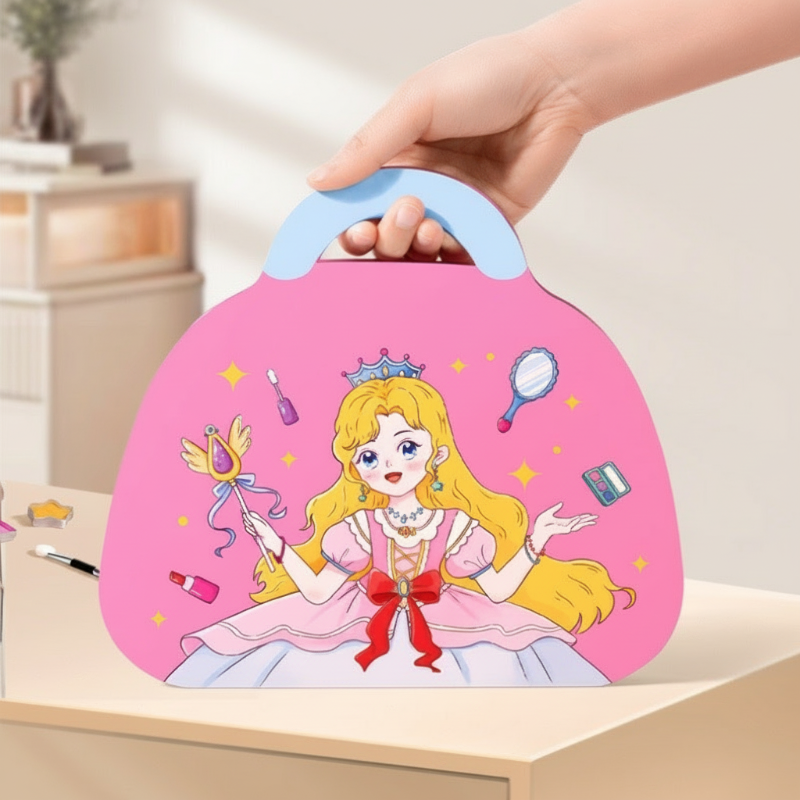 👑LAST DAY SALE 🎨Mess-Free Paper Play, Realistic Fun for Girls ✨ Princess Makeup & Diamond Painting Craft Kit