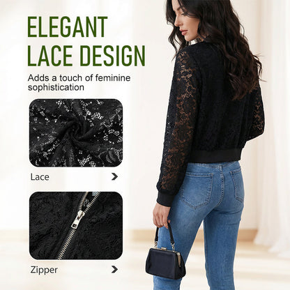 🔥New Arrivals & Special Offers-Women's Lightweight Lace Zip-Up Jacket