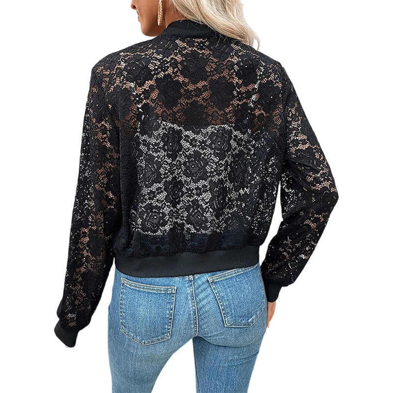 🔥New Arrivals & Special Offers-Women's Lightweight Lace Zip-Up Jacket