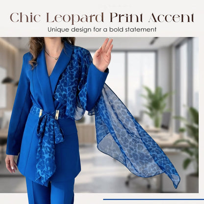 🔥Limited-time offer-Women's Leopard Accent Blazer & Pants Set