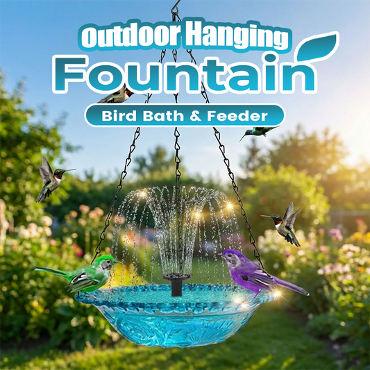 💖2026 Hot Sale: 50% OFF!💖Outdoor Hanging Fountain Bird Bath & Feeder