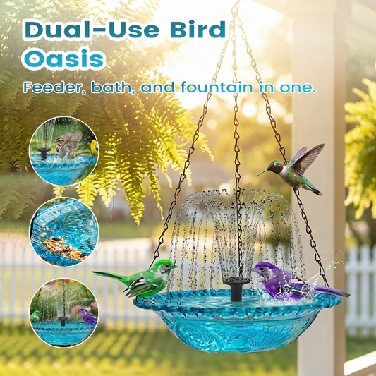 💖2026 Hot Sale: 50% OFF!💖Outdoor Hanging Fountain Bird Bath & Feeder