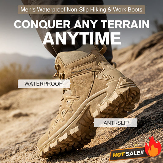 🥾 Built for Rough Terrain | Men's Waterproof Non-Slip Hiking & Work Boots ⚡ Free Shipping