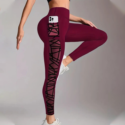 ⏳Time-Limited Special⏰Women's High-Waisted Mesh Yoga Pants – Butt-Lifting, Heart Detail & Phone Pocket (7 Colors)