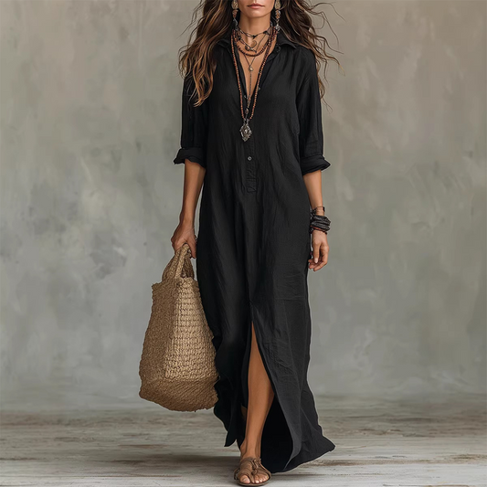 🔥Hot Deals-Casual Loose Fit Maxi Dress with Front Slit