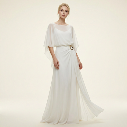 🥳2026 HOT SALE🥳💞50K+ SOLD!💥👵🌸 50% OFF! Flowing Cape Sleeve Top & Wrap Pants Set – Elegant cape sleeves, flattering wrap front. Wide-leg pants elongate. Premium blend, sizes S-5XL. Effortless sophistication. 🕊️✨