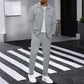 ✨ Easy Everyday Comfort | Men's Waffle-Knit Button-Up Shirt & Pants 2-Piece Set