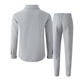 ✨ Easy Everyday Comfort | Men's Waffle-Knit Button-Up Shirt & Pants 2-Piece Set