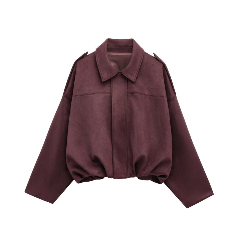 ⏰Last Day Sale 50% Off💃Women's Suede-Like Cropped Bomber Jacket