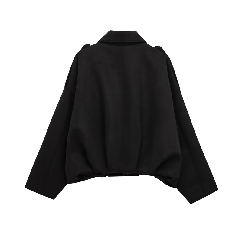 ⏰Last Day Sale 50% Off💃Women's Suede-Like Cropped Bomber Jacket