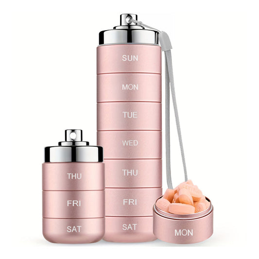 🔥HOT SALE 50% OFF✨7-Day Waterproof Portable Metal Travel Pill Organizer