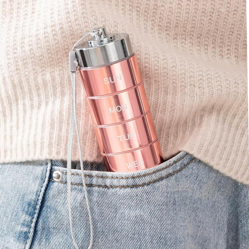 🔥HOT SALE 50% OFF✨7-Day Waterproof Portable Metal Travel Pill Organizer