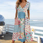 🥳2026 HOT SALE🥳💞50K+ SOLD!💙50% OFF! Women's Patterned V-Neck Short Sleeve Dress – Soft fabric, slim flattering fit, casual daily essential🌿✅