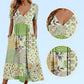 🥳2026 HOT SALE🥳💞50K+ SOLD!💙50% OFF! Women's Patterned V-Neck Short Sleeve Dress – Soft fabric, slim flattering fit, casual daily essential🌿✅