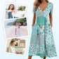 🥳2026 HOT SALE🥳💞50K+ SOLD!💙50% OFF! Women's Patterned V-Neck Short Sleeve Dress – Soft fabric, slim flattering fit, casual daily essential🌿✅
