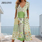 🥳2026 HOT SALE🥳💞50K+ SOLD!💙50% OFF! Women's Patterned V-Neck Short Sleeve Dress – Soft fabric, slim flattering fit, casual daily essential🌿✅