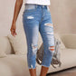✨ 50% OFF NOW! 👖Women's Ripped Washed Raw Hem Jeans – Edgy, Cropped & Cool! 🧵