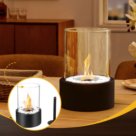 🔥 50% OFF! 🏠 Glass & Metal Tabletop Fireplace – Portable, Smoke-Free for Indoor & Outdoor Use, With Ethanol Burner & Cozy Decorative Accentuator for Your Home ✨