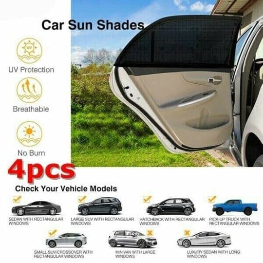 🚗 LIMITED-TIME 50% OFF!⏳Car Window Screens – 100% Sun Protection & Anti-Mosquito – Breathable & UV-Protective – Easy Installation
