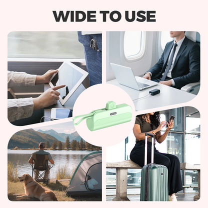 Portable High-Capacity Power Bank with Built-in Cables
