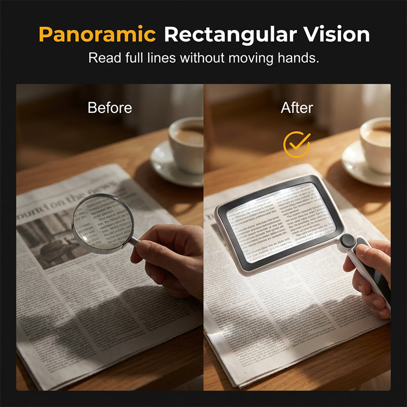 🔥Limited-time offer-50% OFF🔥Folding Handheld Magnifying Glass with Light for Reading