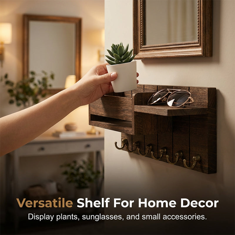🔥 LAST DAY: 50% OFF!! 🏆Wall-Mounted Mail and Key Holder with Shelf