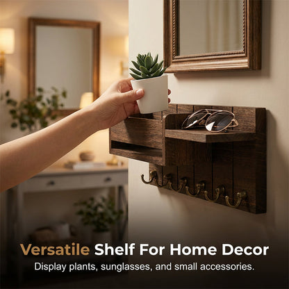 🔥 LAST DAY: 50% OFF!! 🏆Wall-Mounted Mail and Key Holder with Shelf