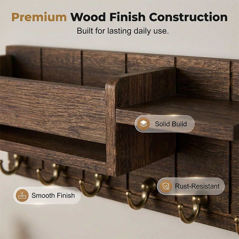 🔥 LAST DAY: 50% OFF!! 🏆Wall-Mounted Mail and Key Holder with Shelf