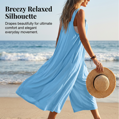 ⏳🔥LIMITED-TIME 50% OFF! 🌸 Sleeveless Wide-Leg Jumpsuit – Effortless Summer Style & Comfort ✨💃