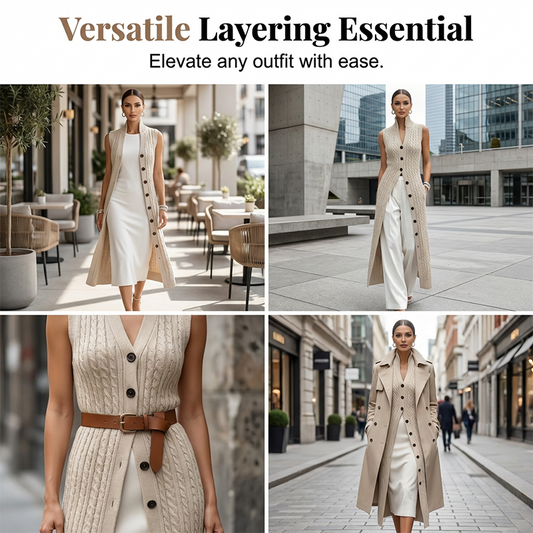 🧥 50% OFF! ✨ Elegant, long knitted vest – soft wool blend, fitted silhouette and perfect for layering 🧶