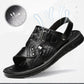 👞 50% OFF NOW! 🌿 Dual-Use Hollow Breathable Men’s Cowhide Sandals – Indoor/Outdoor, Cushioned Sole & Perfect for Summer Comfort ☀️