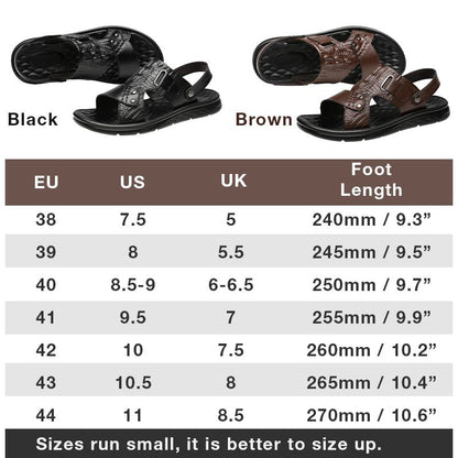 👞 50% OFF NOW! 🌿 Dual-Use Hollow Breathable Men’s Cowhide Sandals – Indoor/Outdoor, Cushioned Sole & Perfect for Summer Comfort ☀️